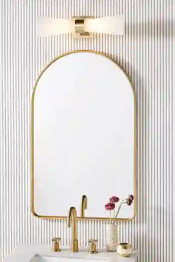 Espejo Semiovalado Minimalista 40x80 Cm Con Marco
