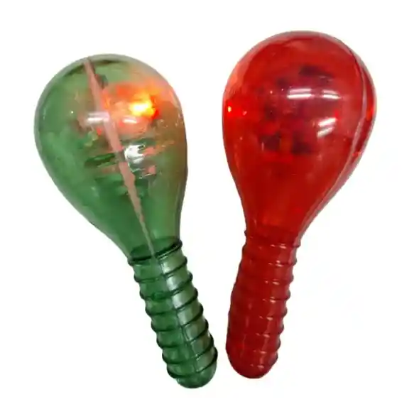 2 Maracas Para Navidad Villancicos Con Luz