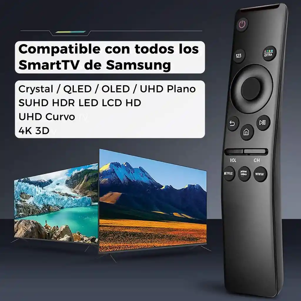 Control Curvo Para Samsung Smart Tv, One Remote, Teclas Streaming