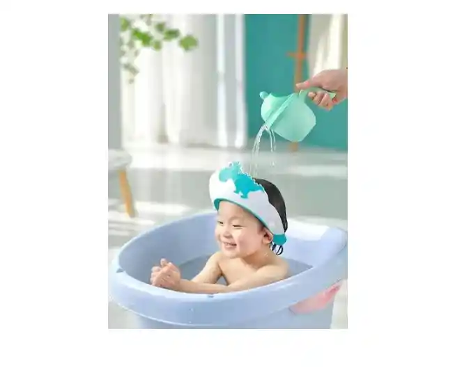 Gorro Sombrero Azul De Baño Ducha Niños Niñas Bebes Ajustable
