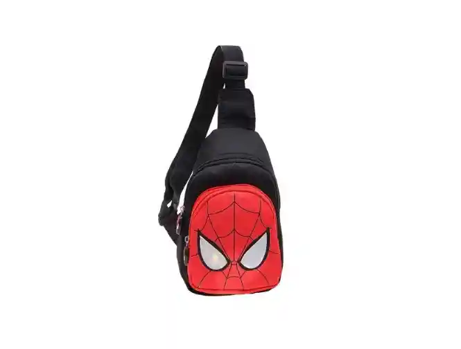 Maleta Morral Negro Bolso Riñonera Spiderman Para Niños Niñas