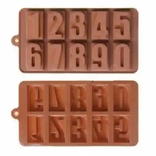 Molde De Silicona Para Chocolate Números Animados