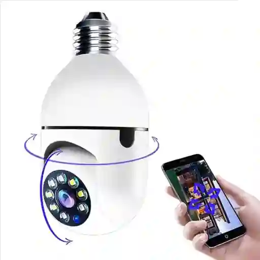 Cámara Bombillo Robotica De Seguridad Wifi 360° Ip Panoramica
