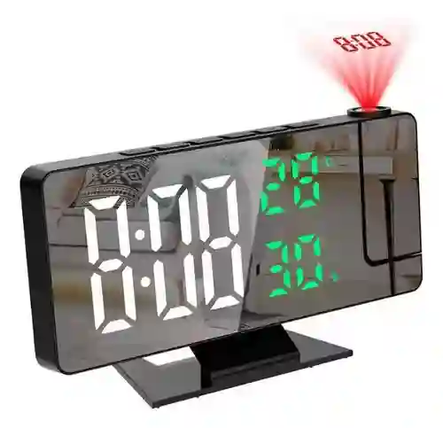 Reloj Digital Números Grandes Con Alarma Proyecta Hora