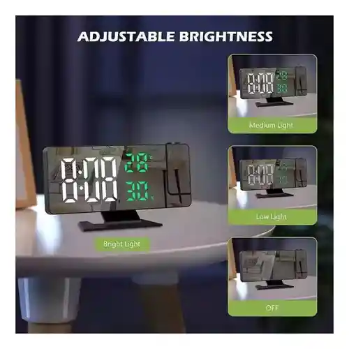 Reloj Digital Números Grandes Con Alarma Proyecta Hora