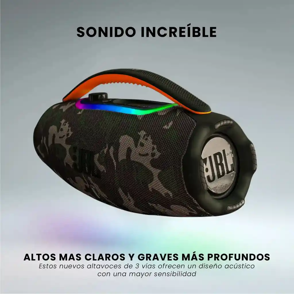Parlante Grande Potente Jbl Boom Box 3 60w Bluetooth Verde Mega Bass Imitación