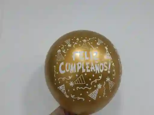 Bomba Dorada Feliz Cumpleaños R12 X 10