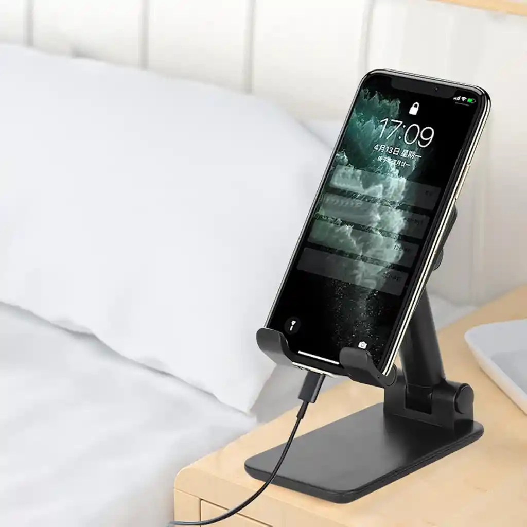 Soporte Plegable De Escritorio Para Teléfono Y Tablet - Negro