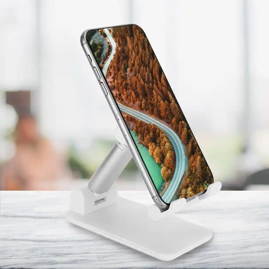 Soporte Plegable De Escritorio Para Teléfono Y Tablet - Blanco