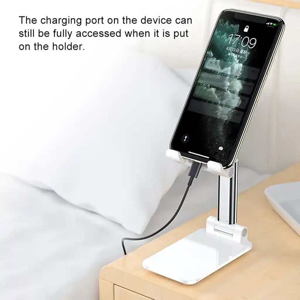 Soporte Plegable De Escritorio Para Teléfono Y Tablet - Blanco