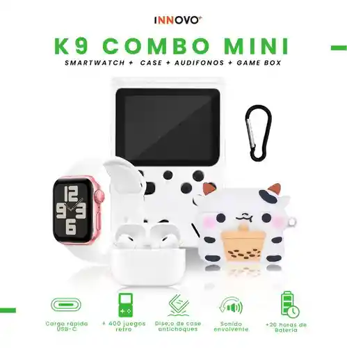Smart Watch Deportivo Serie 8 Plus Con Audifonos Case Y Videojuegos K9