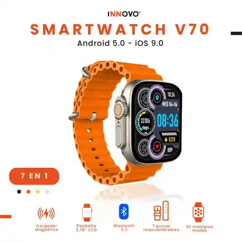 Smart Watch V70 7 Pulsos Diversos Colores Modo Deportivo Android Ios