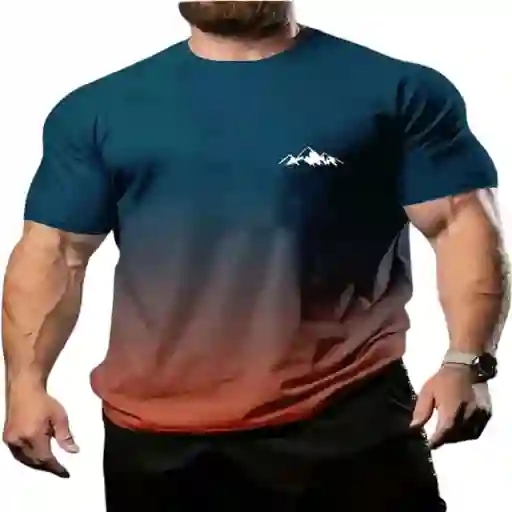 Camiseta Montañas Color Azul Marino Talla M