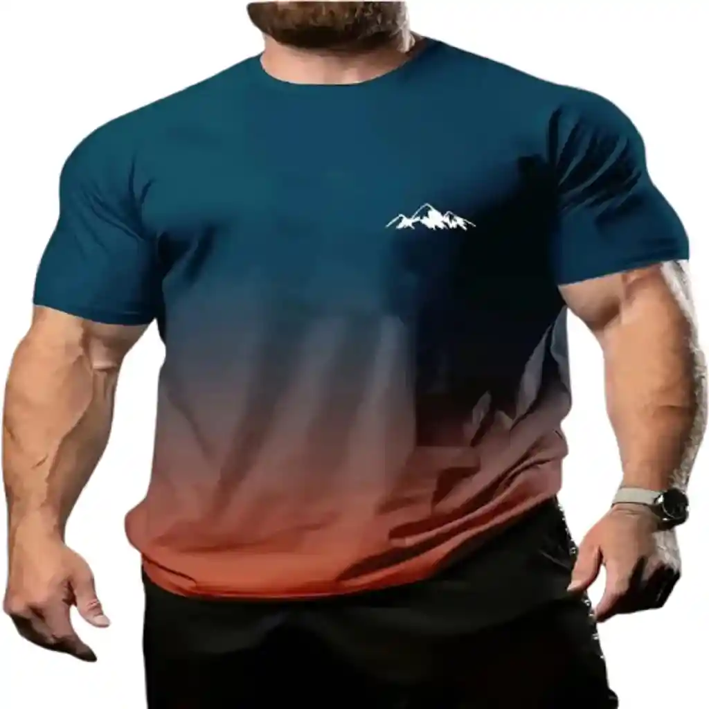 Camiseta Montañas Color Azul Marino Talla L