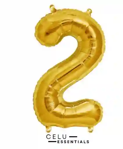 Globo Numero 2 Metalizado Dorado 40 Pulgadas