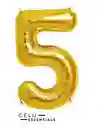 Globo Numero 5 Metalizado Dorado 40 Pulgadas