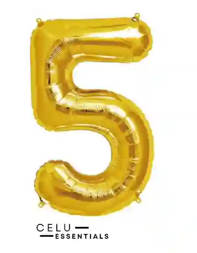 Globo Numero 5 Metalizado Dorado 40 Pulgadas
