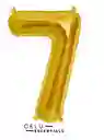 Globo Numero 7 Metalizado Dorado 40 Pulgadas