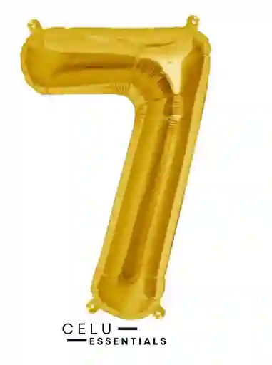 Globo Numero 7 Metalizado Dorado 40 Pulgadas