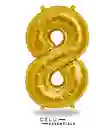 Globo Numero 8 Metalizado Dorado 40 Pulgadas