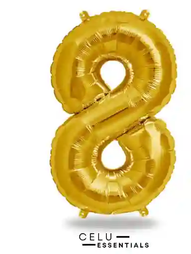 Globo Numero 8 Metalizado Dorado 40 Pulgadas