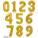 Globo Numero 8 Metalizado Dorado 40 Pulgadas