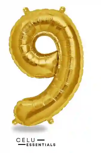 Globo Numero 9 Metalizado Dorado 40 Pulgadas