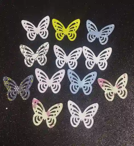 Mariposas Papel (5x4 Cms) Con Diseños Surtidos X 20 Und