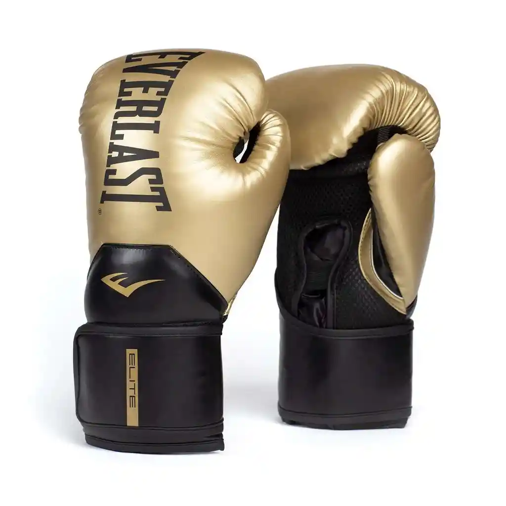 Guantes De Boxeo Profesional Everlast Elite 2/ Dorado - Negro Talla: 10oz