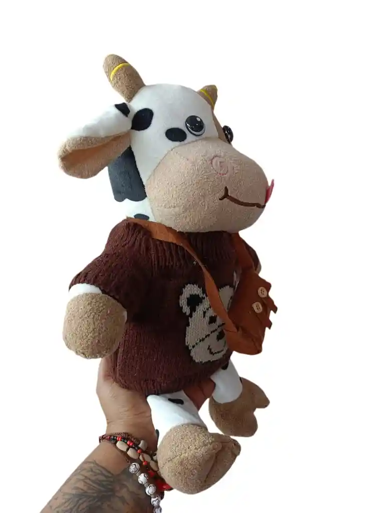 Peluche Vaca Buzo Café