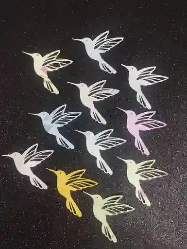 Colibri Troquelado En Papel De Diseños (5x4 Cm) X20 Und Motivos Surtidos