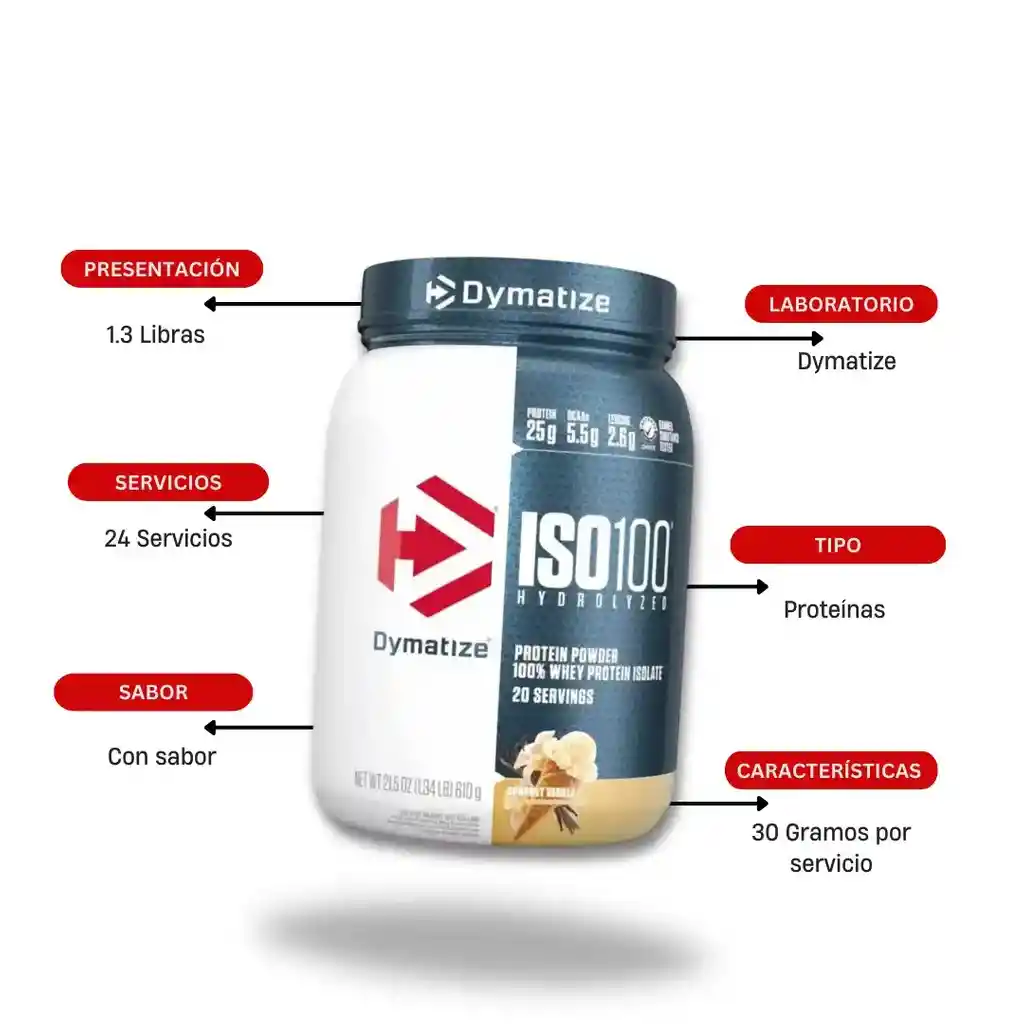 Proteina Iso100 1.3 Lb Vainilla