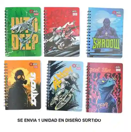 Cuaderno Argollado Pequeño 100 Hojas Cuadriculado Scribe Diseños Surtidos