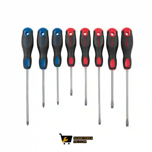 Juego De 8 Desarmadores Mango Comfort Grip, Pretul - 20219