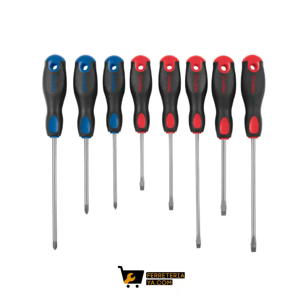 Juego De 8 Desarmadores Mango Comfort Grip, Pretul - 20219