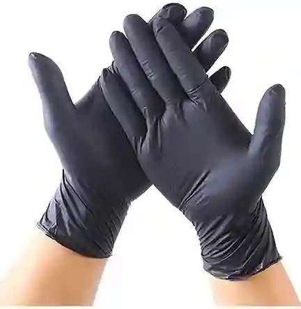 Par De Guantes De Nitrilo Negros, Desechables - Talla M