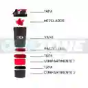 Vaso Shaker Mezclador Proteina K6 Pro Sport 4 En 1/ Negro - Rojo