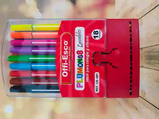 Plumones Offiesco Lavables X18