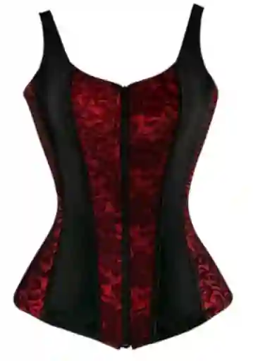 Corset Mujer Victoriano Talla M Rojo Y Negro