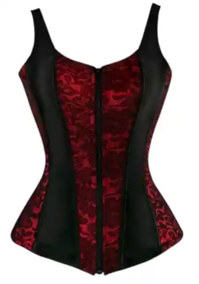 Corset Mujer Victoriano Talla M Rojo Y Negro