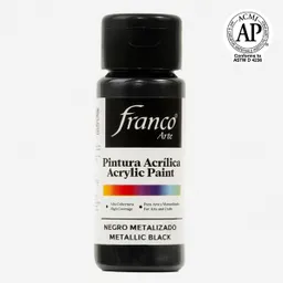 Pintura Acrilica Franco Arte Acrílica Negro Metalizado 60 Ml