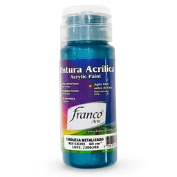 Pintura Acrilica Franco Arte Acrílica Turquesa Metalizado 60 Ml
