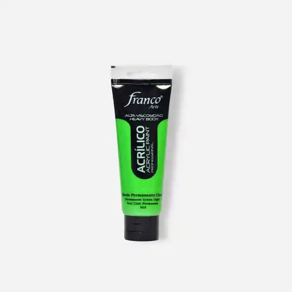 Pintura Acrilica Profesional Franco Arte Profesional Verde Permanente Claro 505 100 Ml