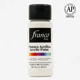 Pintura Acrilica Franco Arte Acrílica Blanco Metalizado 60 Ml
