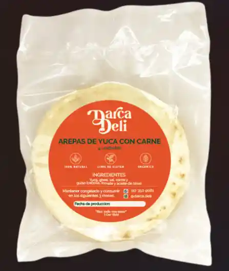 Arepas De Yuca Rellenas De Carne X 4 Und Darca Deli