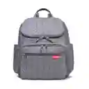 Pañalera Morral Gris Multifuncional Con Solapa Bordada, Con Cambiador Portátil, De Gran Capacidad, Correas Ajustables, Bolsillos Térmicos, Correitas Para Colgar Del Coche, Hecha En Material Resistente