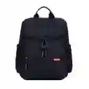 Pañalera Morral Negra Multifuncional Con Solapa Bordada, Con Cambiador Portátil, De Gran Capacidad, Correas Ajustables, Bolsillos Térmicos, Correitas Para Colgar Del Coche, Hecha En Material Resistente