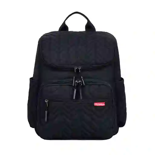 Pañalera Morral Negra Multifuncional Con Solapa Bordada, Con Cambiador Portátil, De Gran Capacidad, Correas Ajustables, Bolsillos Térmicos, Correitas Para Colgar Del Coche, Hecha En Material Resistente