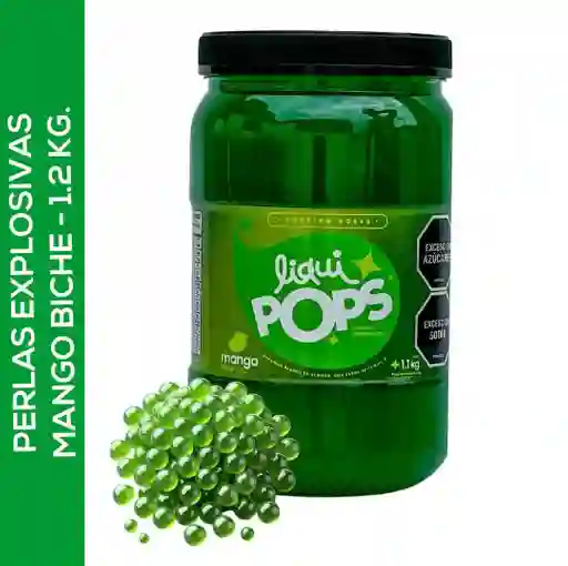 Perlas Explosivas Liquipops Sabor A Mango Biche X 1100 Gramos