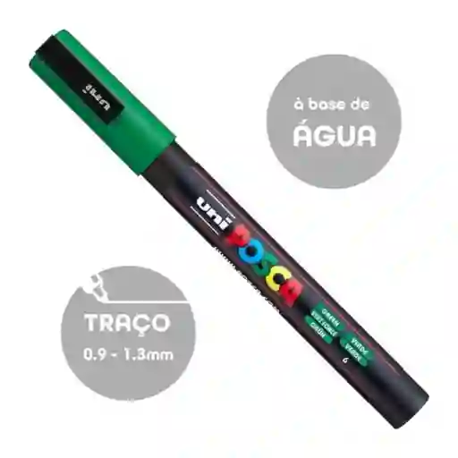 Marcador Posca Verde 3m 0.9 - 1.3 Mm Unidad